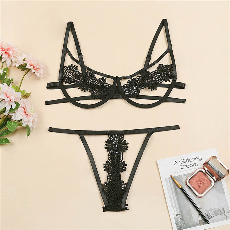 Sexy Lingerie Three-Point Strap Sexy Sleepwear Two-Piece Set Retail