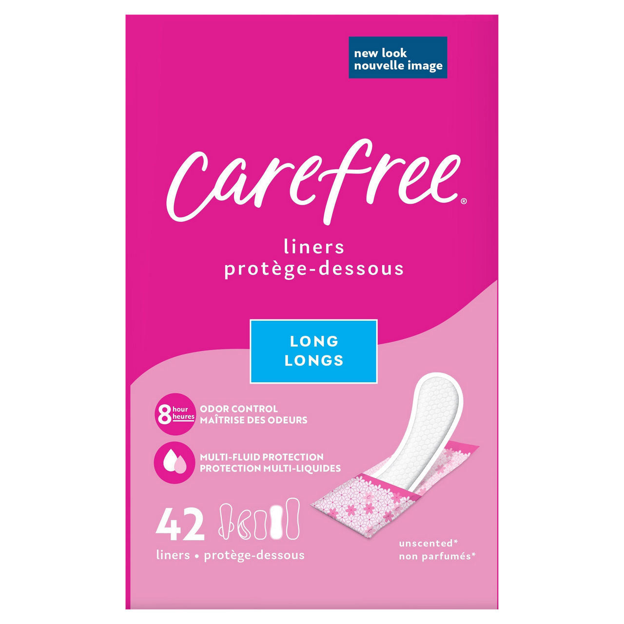 Carefree® Long Unscented Liner, 42-Pack