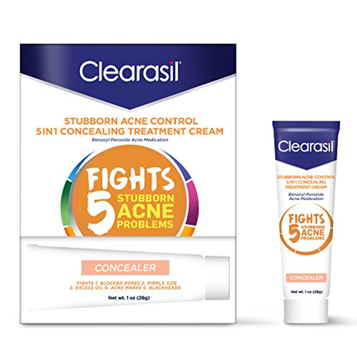 Clearasil Stubborn Acne Control 5 In 1 Concealing Treatment Cream - 1oz