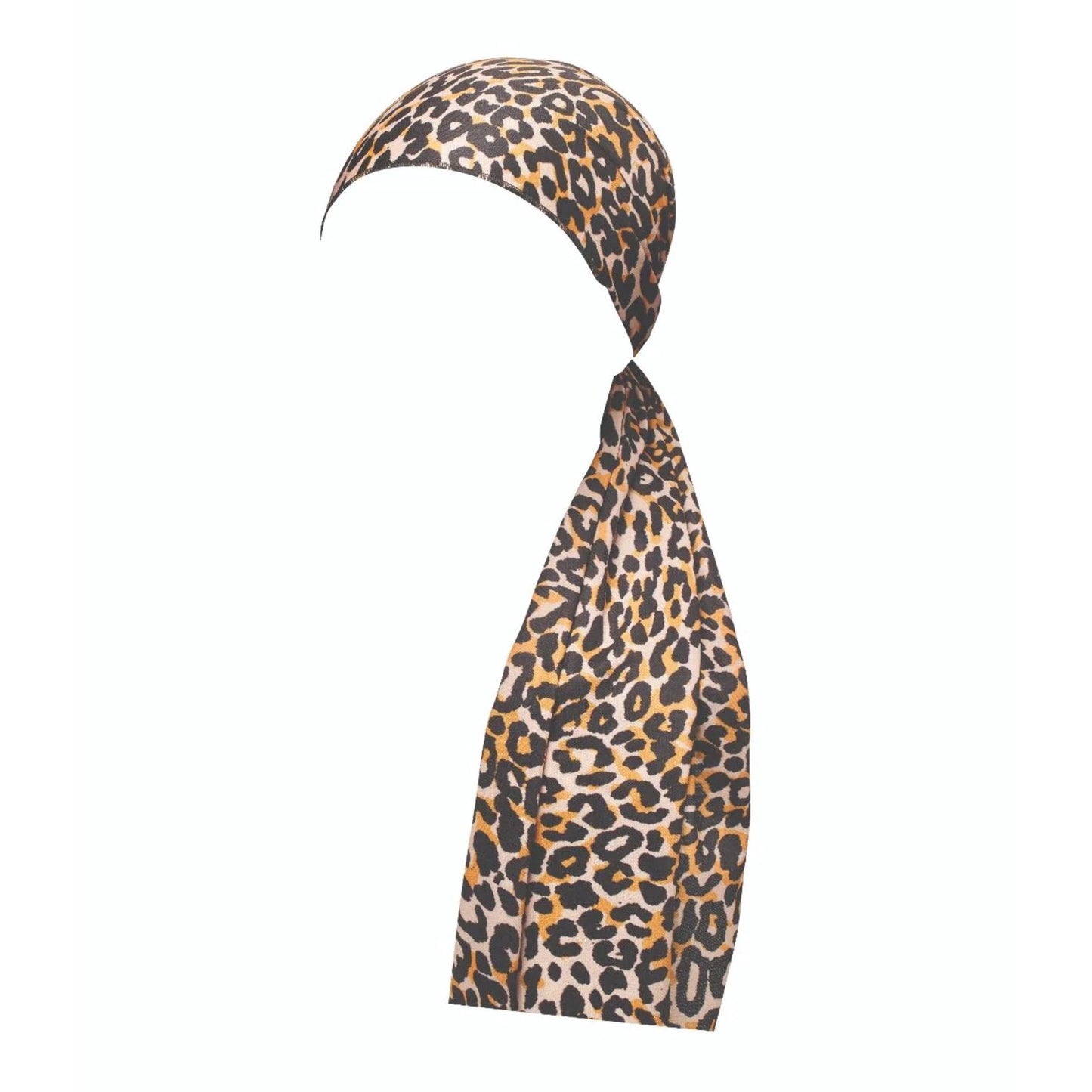 RED Satin Wrap Scarf - Leopard