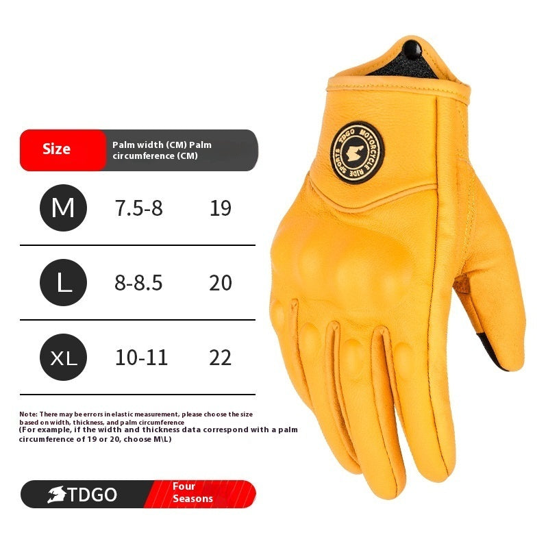 Summer Drop-resistant Breathable And Windproof Harley Retro Biker's Electrombile Gloves