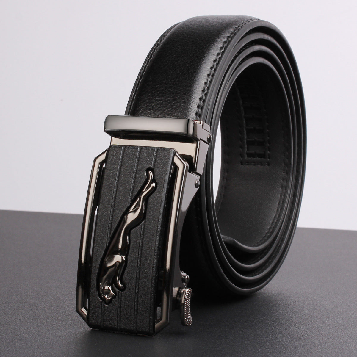 Mens Genuine Leather Belt With Automatic Buckle