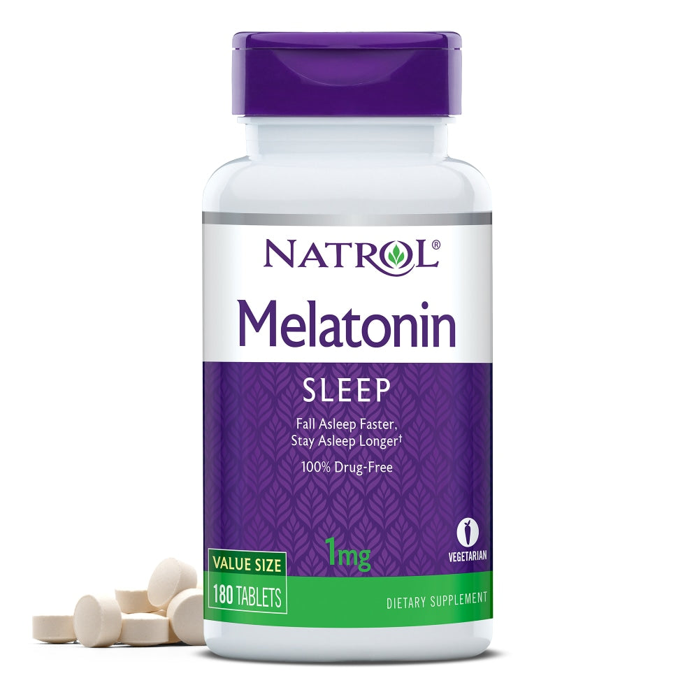 Natrol Melatonin 1mg, Sleep Aid Supplement for Restful Sleep, 180 Tablets