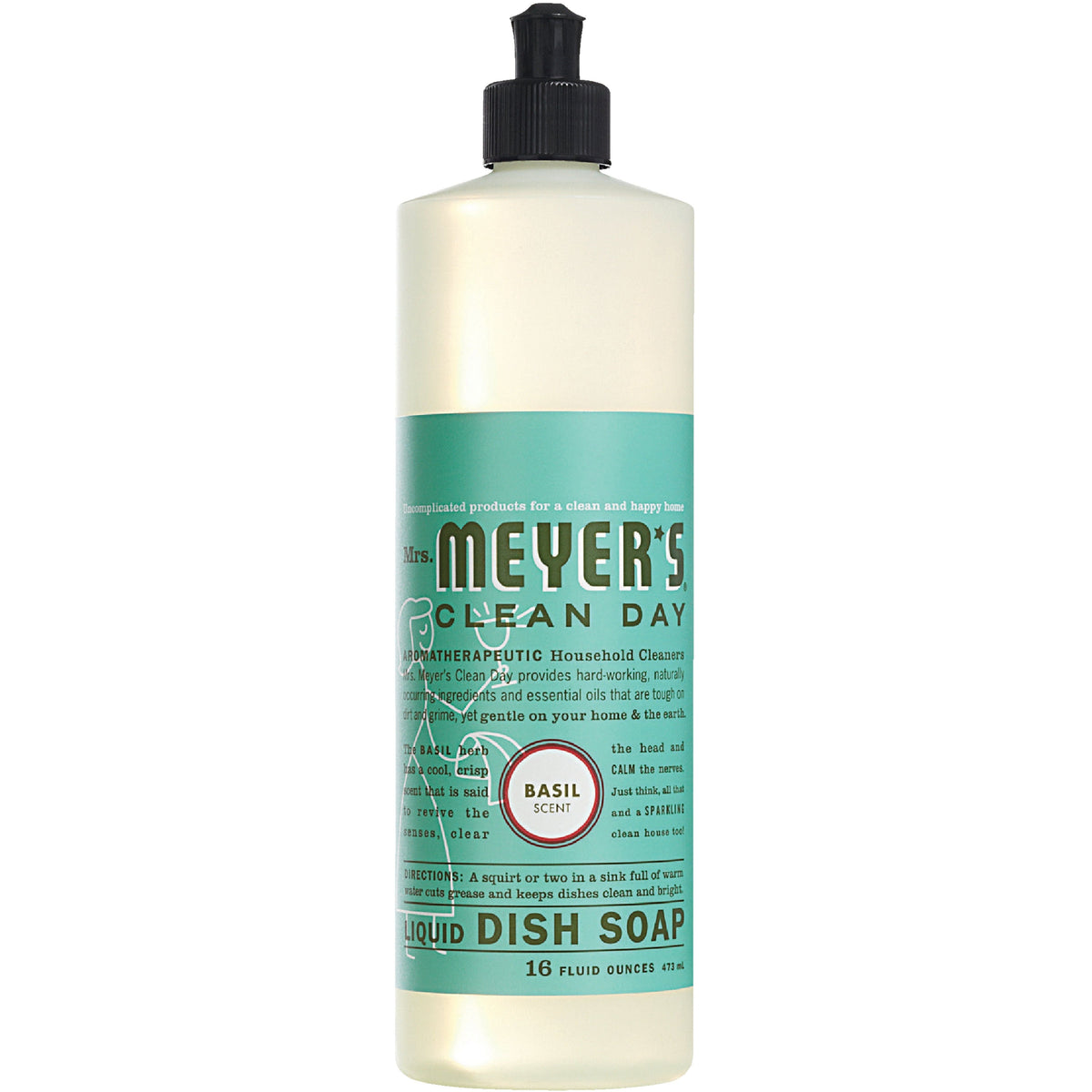 Mrs. Meyer's Clean Day Basil Scent Liquid Dish Soap - 16 Fl Oz