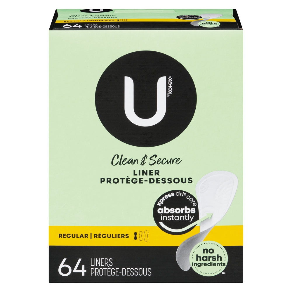 U by Kotex Clean & Secure Panty Liners Light Absorbency Regular Length