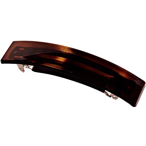 Camila Paris AD822 French Hair Barrette Clip For Girls, Tortoise Shell Rubberized Metal Clasp, Strong Hold Grip Hair Clips For Women, No Slip Durable Styling Girls Hair Accessories, Made In France