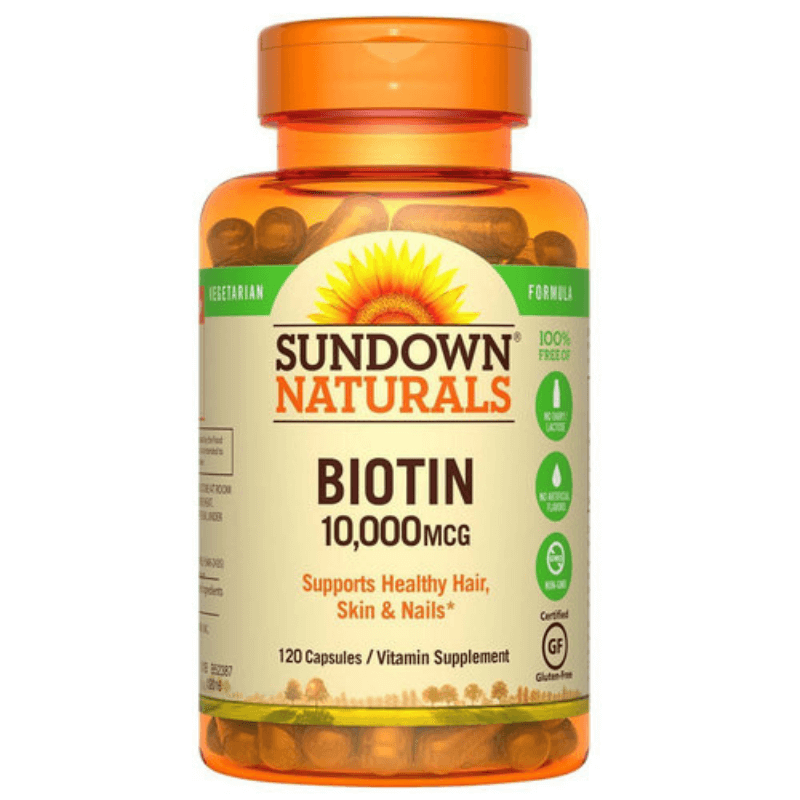 Sundown Naturals Vegetarian Biotin, 10,000 Mcg, Capsules, 120