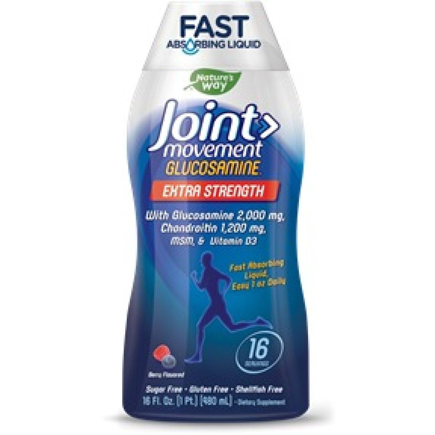Nature's Way Wellesse Joint Movement Glucosamine, Liquid, Natural Berry, 16 Oz