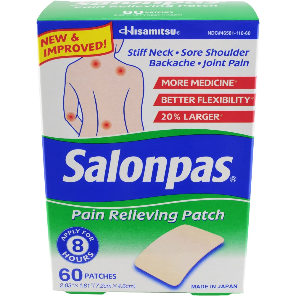 Salonpas® 10% - 6% - 3.1% Pain Relieving Patch, 60-Pack