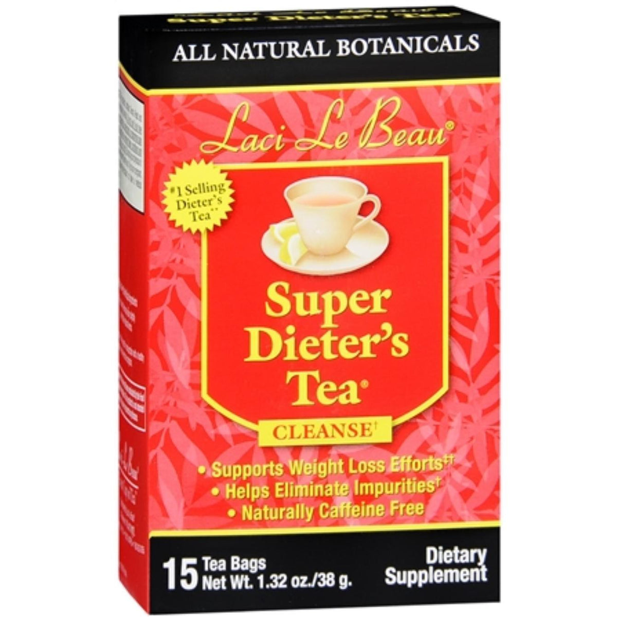Laci Le Beau Super Dieter's Tea, Natural Botanicals, Caffeine Free, Bags