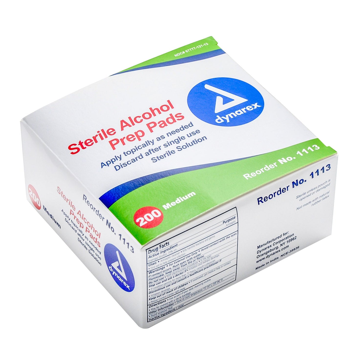 Dynarex Alcohol Prep Pads Medium Sterile - 200 Ea
