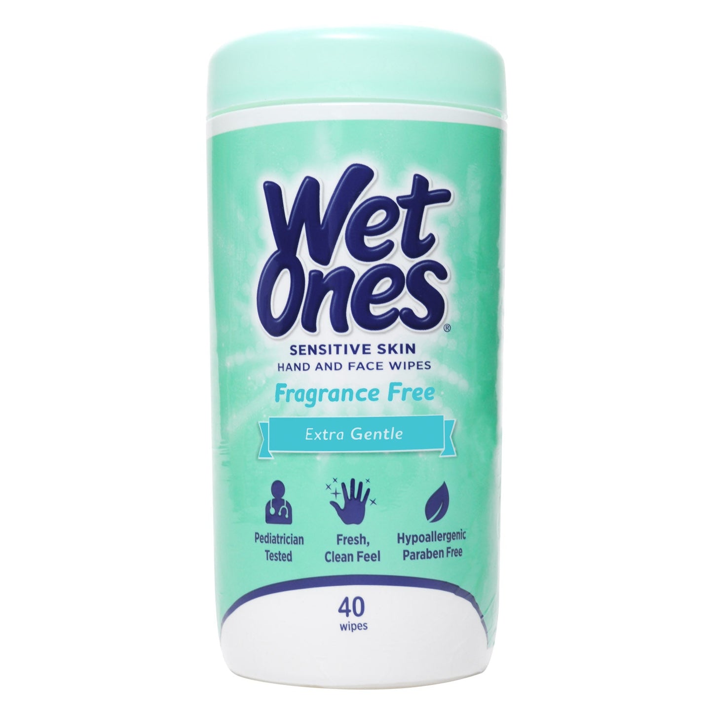 Wet Ones Sensitive Skin Hand Wipes, Fragrance-Free – 40ct Canister