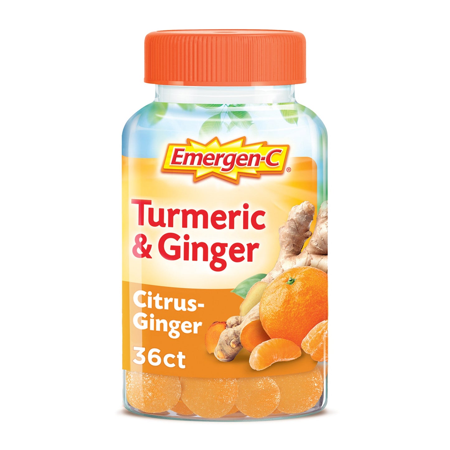Emergen-C Immune Support Gummies with Turmeric & Ginger, Citrus-Ginger – 36 Count