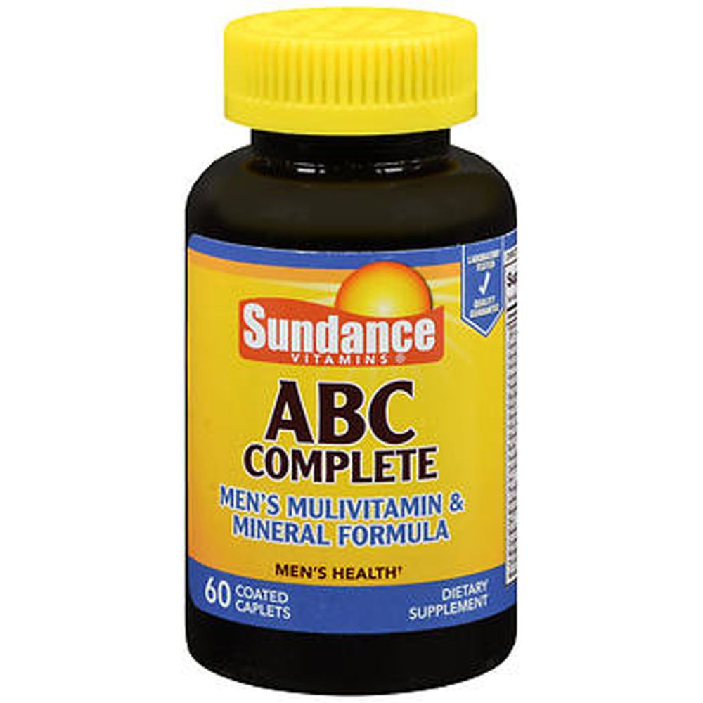 Sundance Vitamins Men's Multivitamin & Mineral Formula ABC Complete Vitamins Caplets 60Ea