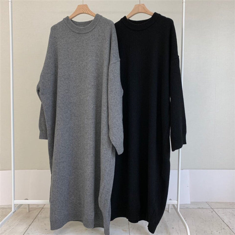 Women's Temperament Fashion Long-sleeved Knitted Dresses