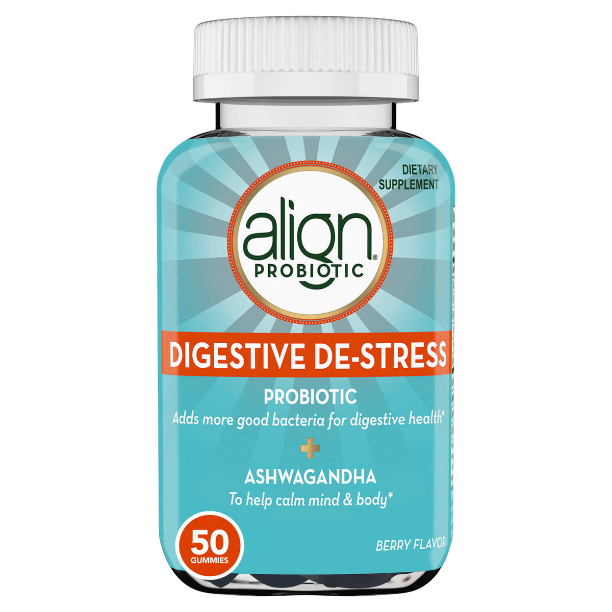 Align Probiotic Digestive De Stress Berry Flavor 50 Gummies