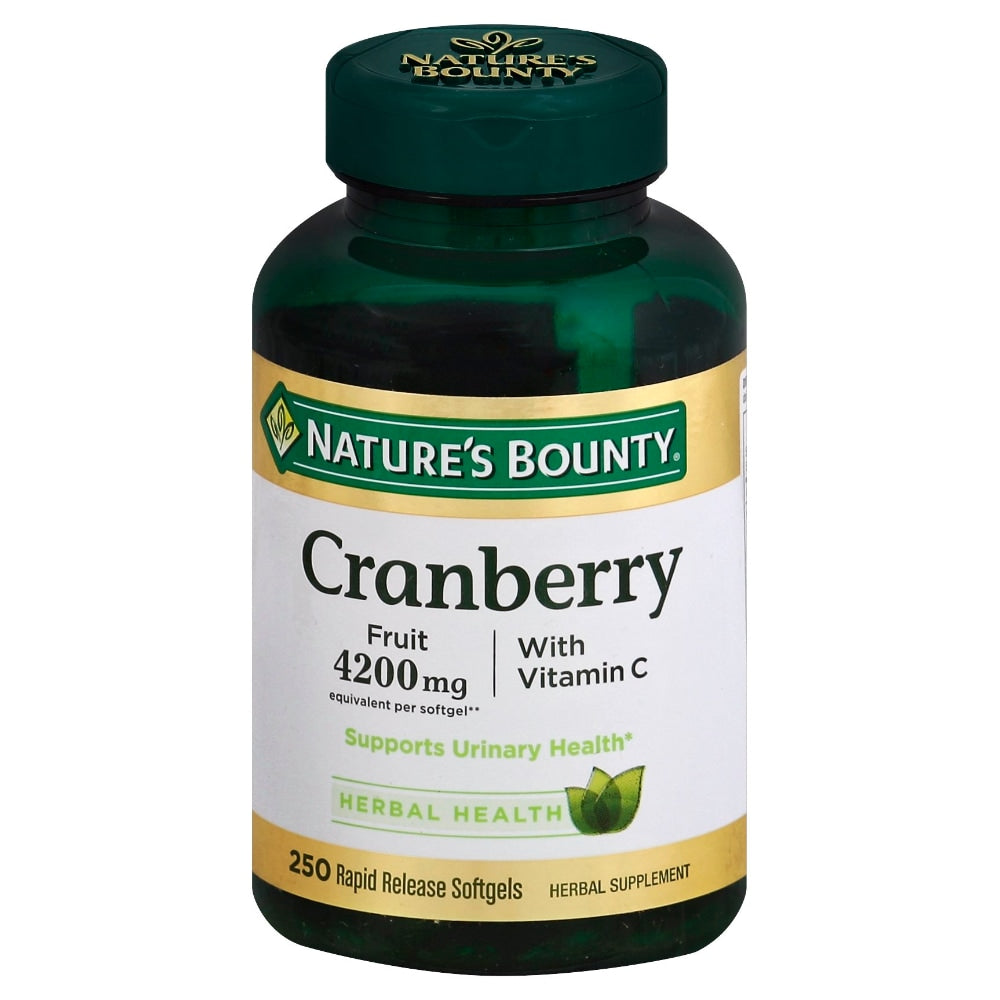 Nature's Bounty® Cranberry Plus Vitamin C Rapid-Release Gelcap, 250 EA