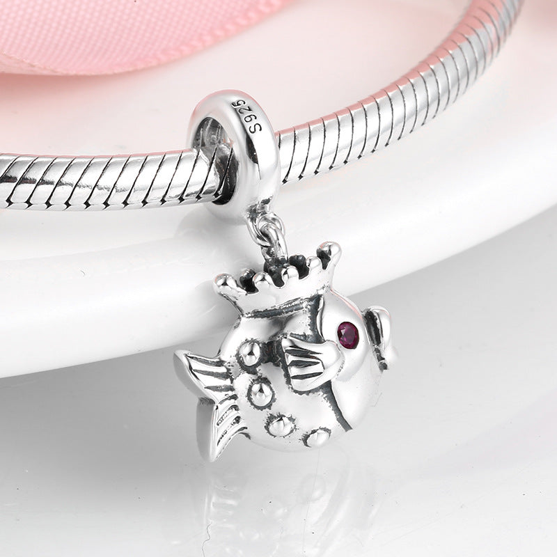 S925 Sterling Silver Beads Cute Insect Series Jewelry Plug Spacer Beads DIY Accessories Beads Enamel Color Silver Jewelry
