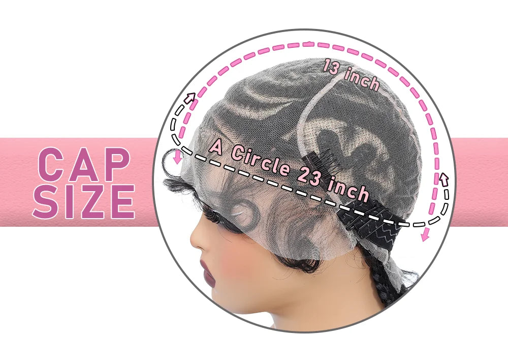 16 Inch Cornrow Braided Wig | Full Lace with Bantu Knots and Baby Hair