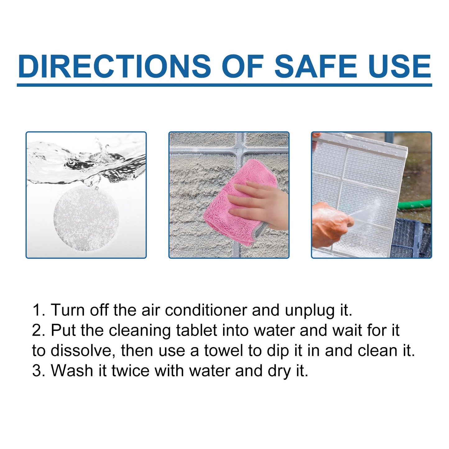 Air Conditioner Cleaning Tablet, Air Conditioner Cleaning Sheet For Household Air Conditioner