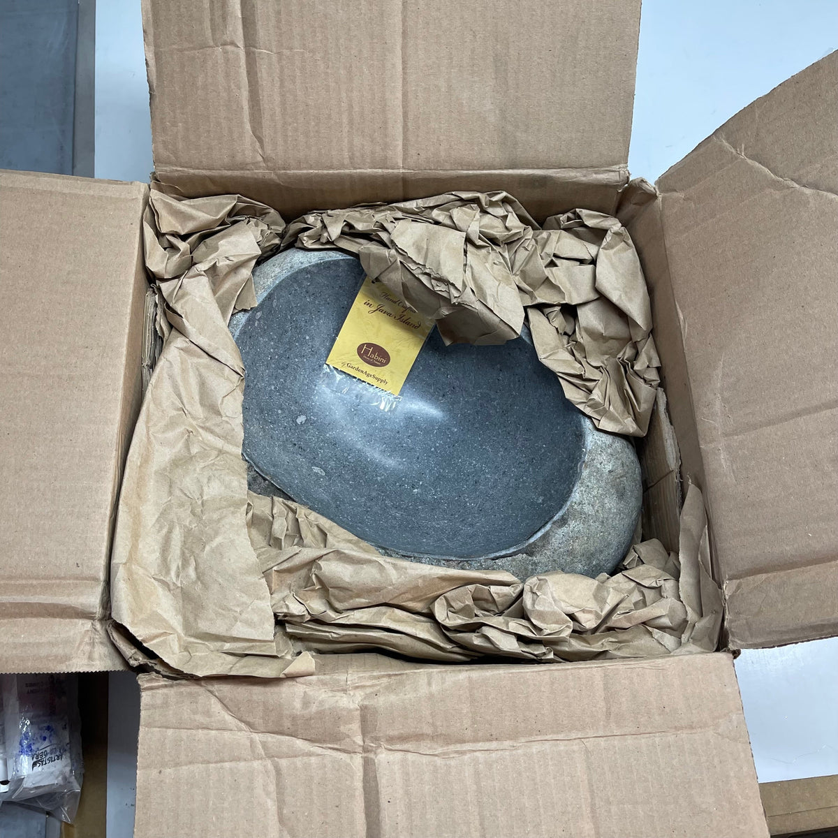 HABINI River Stone Bowl 15"x11.5"x5" Grey