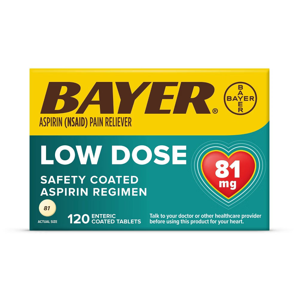 Bayer Aspirin Regimen Enteric Coated Tablets 81 mg, 120 ct