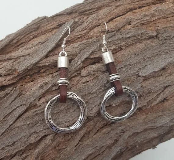 Leather Earrings Metal Earrings Drop Earrings 2020