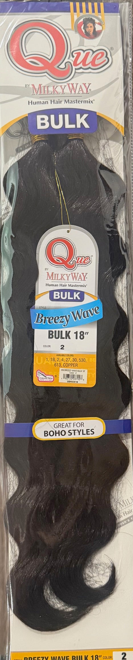 Milky Way Que Human Hair Blend Braid - Breezy Wave Bulk 18"