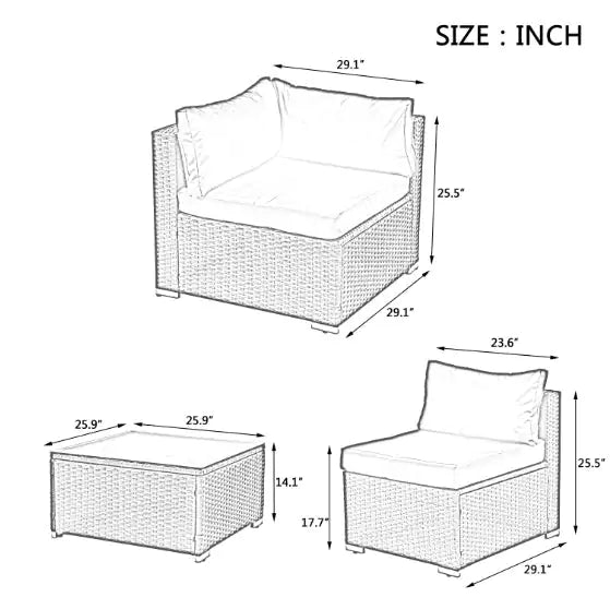 Style Loft Collection Rattan & Tempered Glass Patio Set