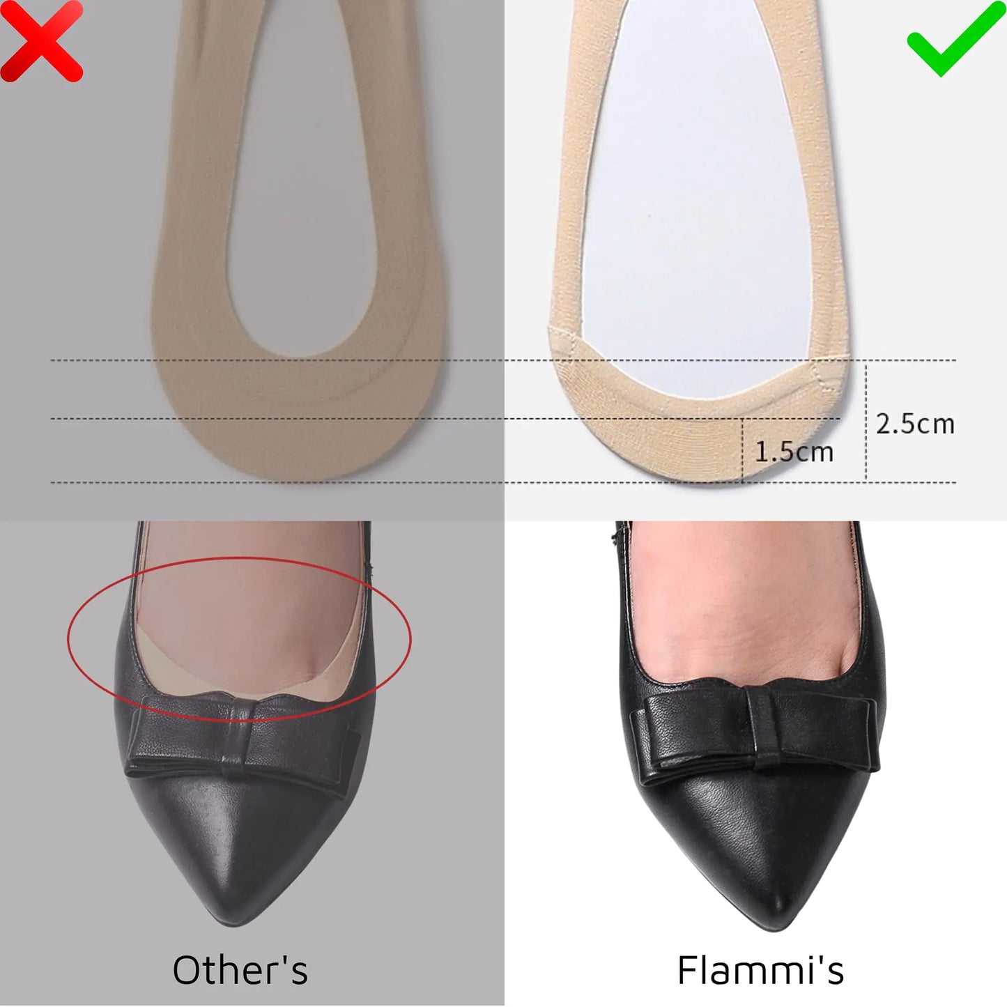 Soxbang Womens TRULY No Show Socks for Flats Heels Non Slip Cotton Ultra Low Cut Liner Socks(4-Black,8-9.5) 8-9.5 4-black