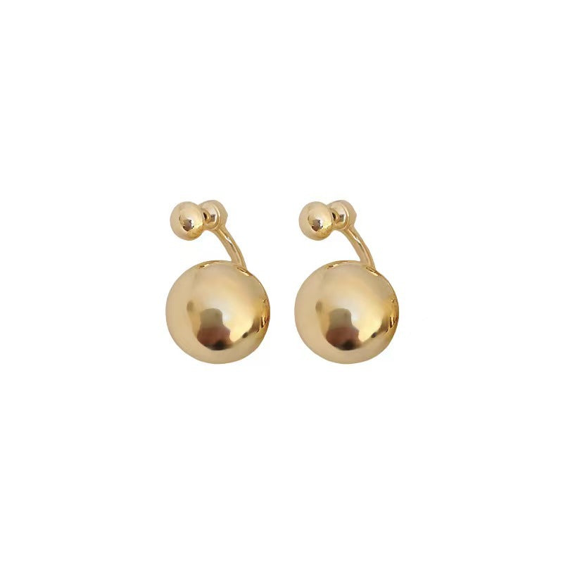 Round Beads Metallic Earrings