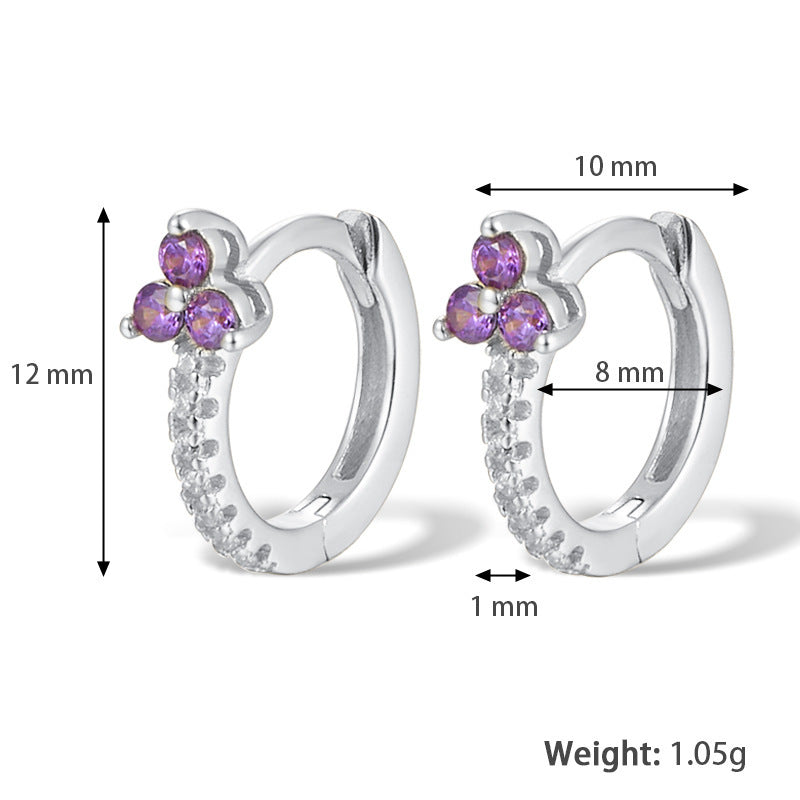 Fashion Color Zircon Earrings Design Sense