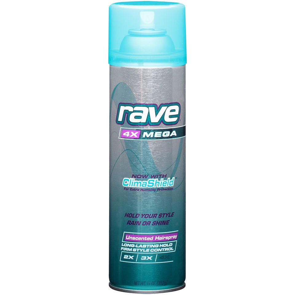 Rave Mega 4X Unscented Aerosol Hair Spray 11 Oz