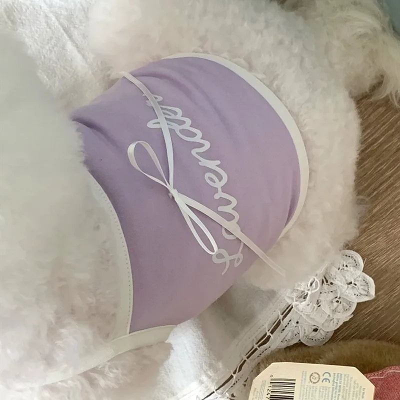 Summer Letter Printed Puppy Sling Breathable Teddy Vest Small Dog Bow T-shirt Casual Dog Clothes Pet Supplies