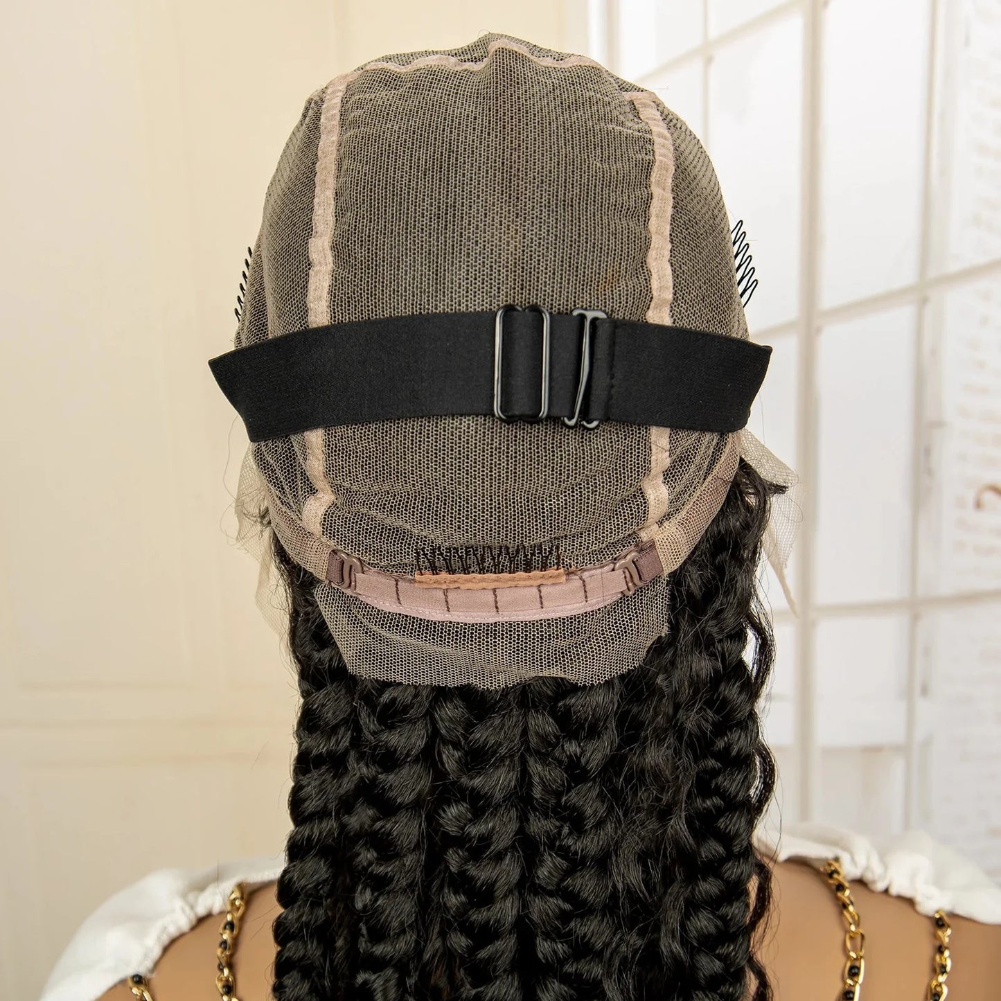 Boho Cornrow & Knotless Box Braids Wig | Full Lace | Kanekalon Hair | Women's Braided Wig