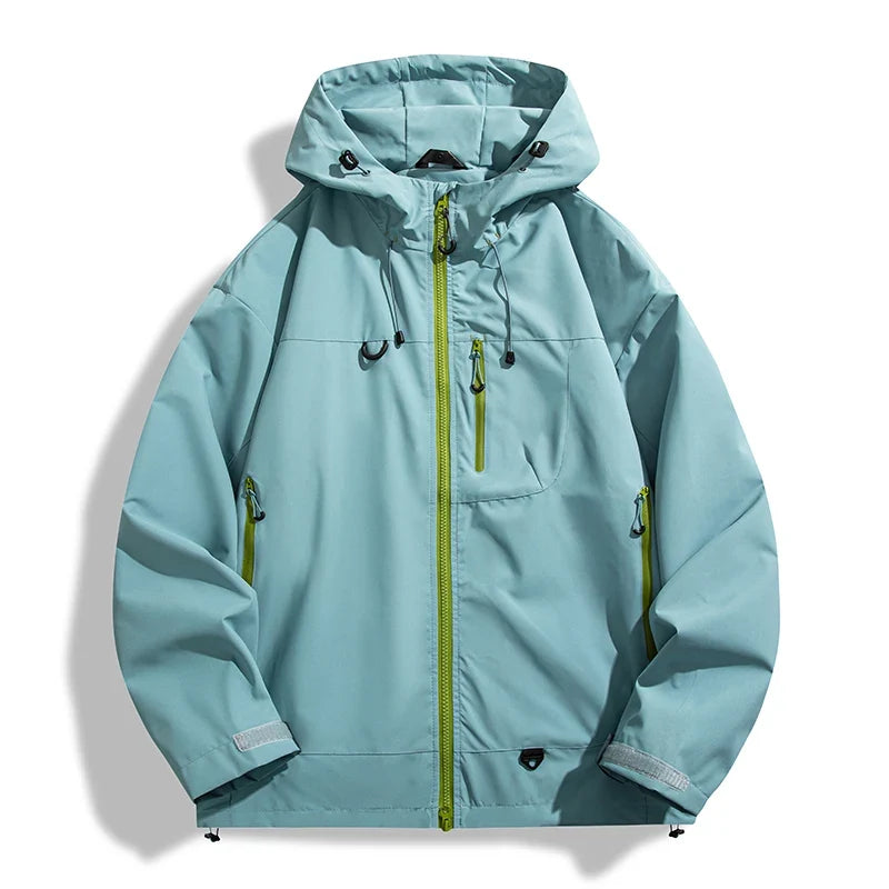 JNLN Unisex Waterproof Windbreaker Outdoor Sport Windproof Single-Layer Jacket Men Women Hiking Climbing Trekking Rain Coat