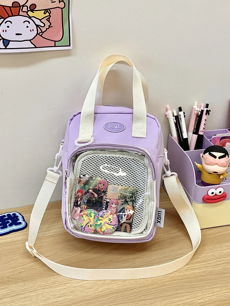Casual Girl Ulzzang Ita Bag | Small Versatile Crossbody & Transparent Bar Chi Cute Shoulder Mobile Bag
