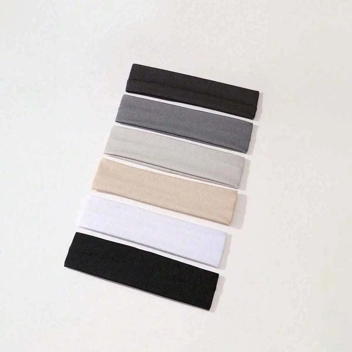 6pcs Simple Basic Solid Color Sports Yoga Headband to Absorb Sweat For Men and Women