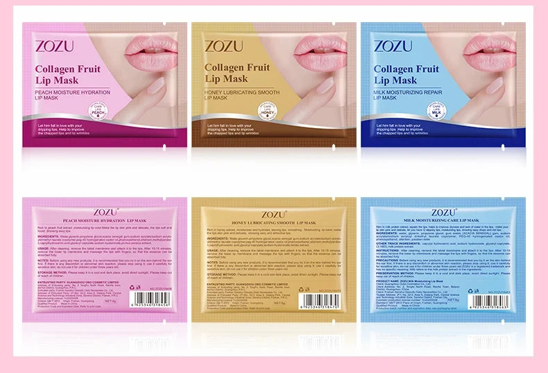 10pcs ZOZU Crystal Collagen Lip Mask Plump Lips Moisturizing Anti Wrinkles Nourishing Lip Patches Lips Plumper Skin Care