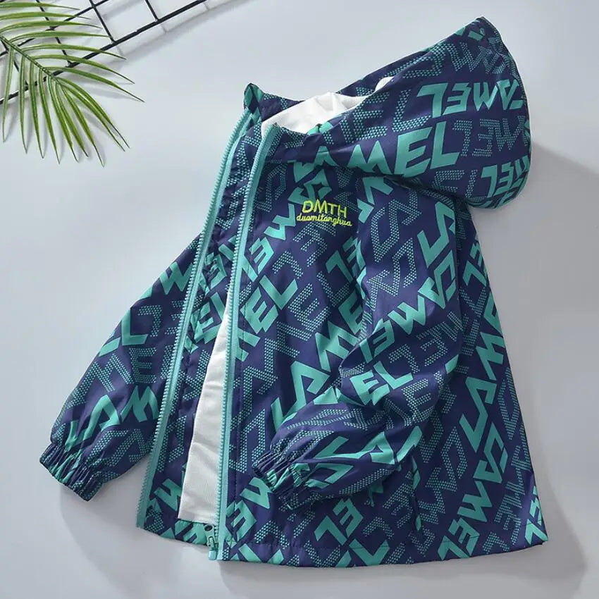 Korean Fashion Jacket For Girls Teenager Casual Gradient Hooded Coat Boys Blazer Spring Autumn Windproof Sweet Coats Windbreaker