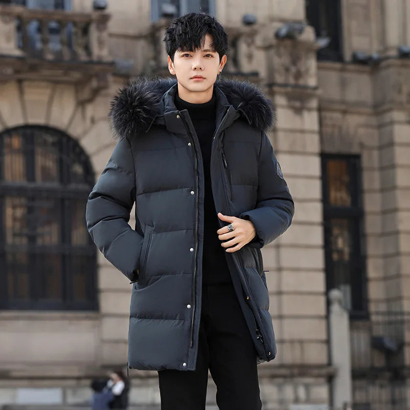 High Brand White Goose Down Jacket Coat Parka Men's Clothing Winter Padded Puffer Jackets Luxury Hooded Padding Outerwear HWY309