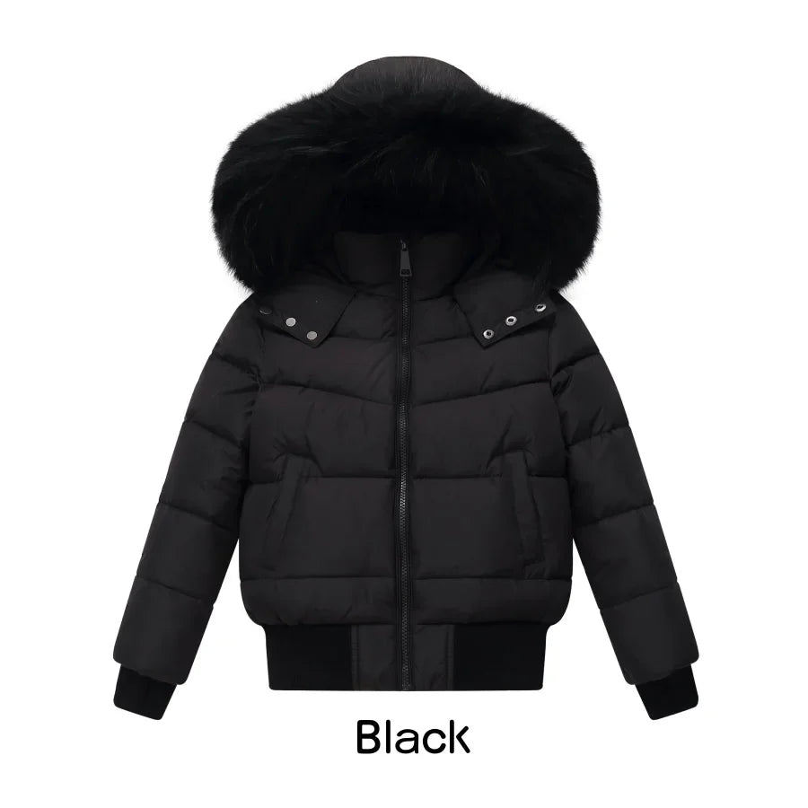 AP 2026 AW Winter down coat for kids High-quality white duck down coats waterproof fabric children outwear