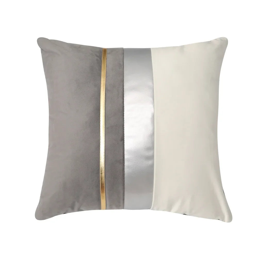 Luxury Velvet Cushion Cover, Patchwork Design Pillow Case, Home Decor, Sofa Pillows, 45x45cm, 30x50cm