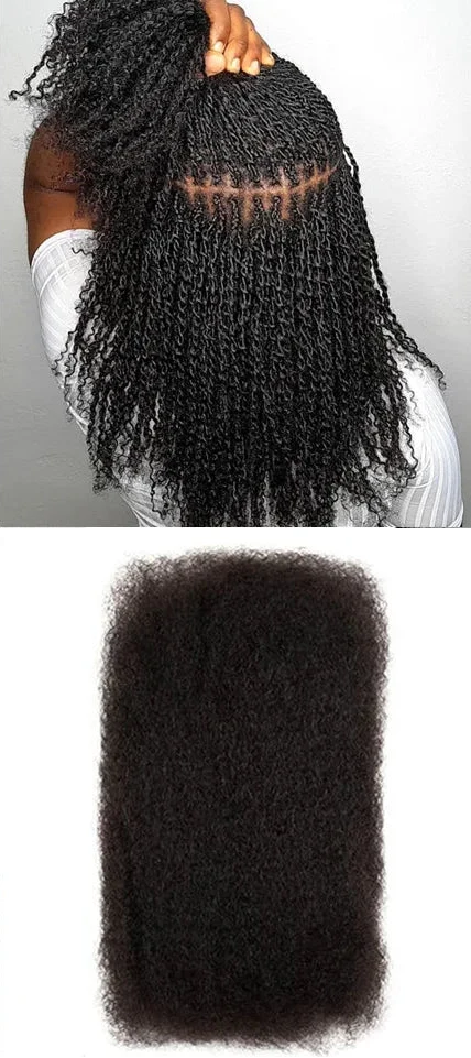 Rebecca Afro Kinky Bulk Human Hair for Braiding | Remy Virgin Brazilian Extensions (Multi-Color)