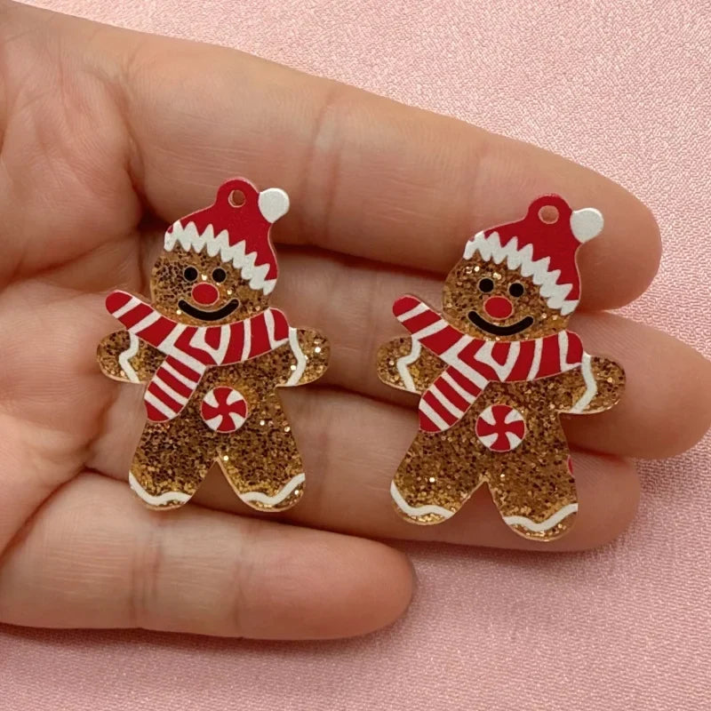8pcs acrylic Christmas tree pendant, DIY jewelry making earrings necklace keychain accessories