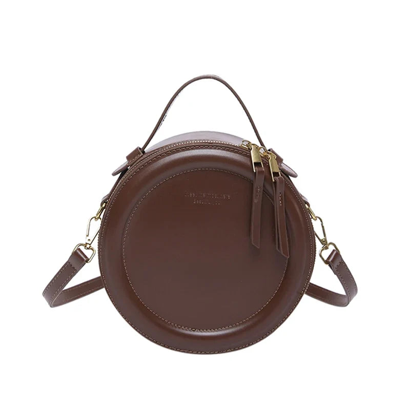 Round Crossbody Bags for Women | High Quality PU Leather Designer Shoulder Bag & Female Clutch Purse (Solid, Soft)