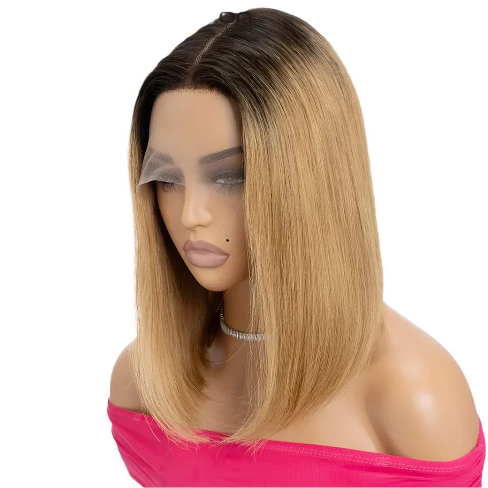 Ginger Short Bob Wig | Straight Human Hair T-Part Lace Front