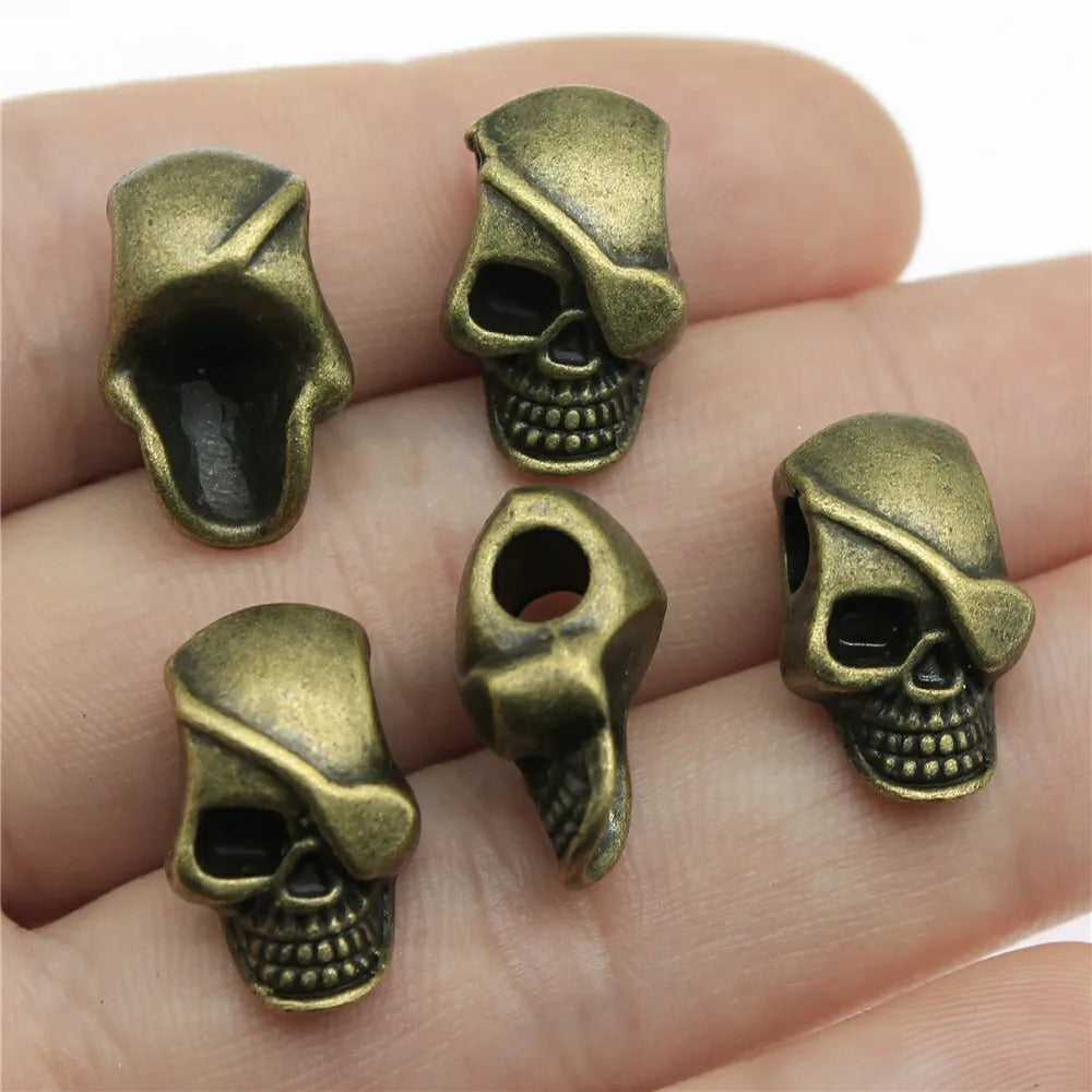 10pcs Skull Beads Beard Loose Beads Spacer Beads Fit Beards Or Hair Decorations Accessories Braid Dreadlock Tube Rings