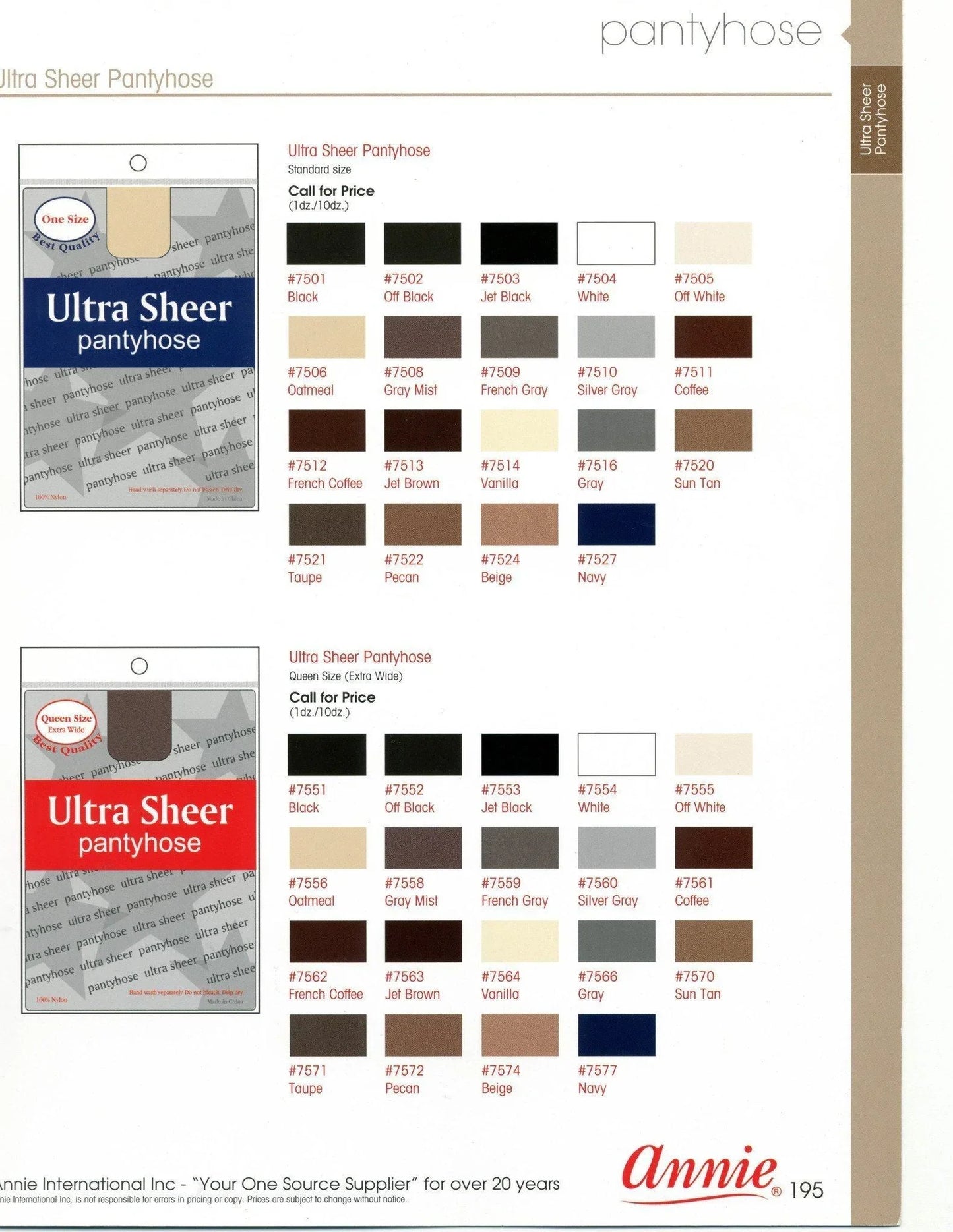 Ultra Sheer Pantyhose Queen Size EW, 1 pc