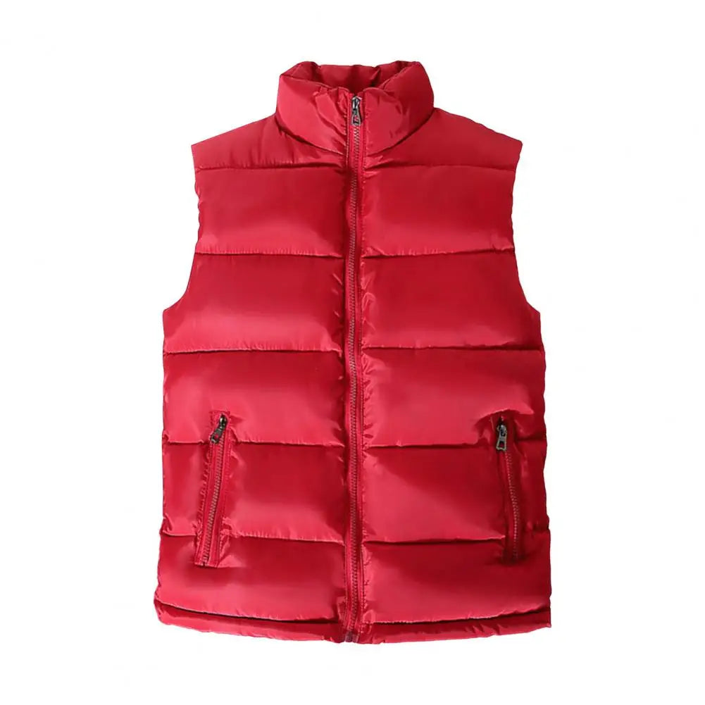 Men Vest Jacket Men Slim Fit Stand Collar Sleeveless Puffer Jackets Winter Casual Waistcoat Men Warm Coat Cold Weather Outerwear